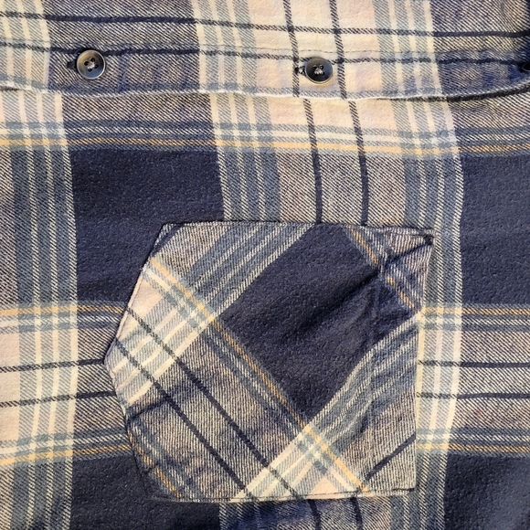 VANILLA STAR Blue Flannel Long Sleeve Button Down Hoodie Junior Women's XXL - Picture 8 of 15